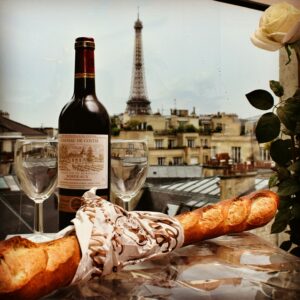 Cours de français - vin, Paris, baguette