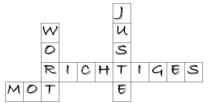 Logo de SLK en forme de mots croisés - le mot juste - das richtige Wort