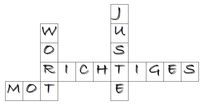 Logo de SLK en forme de mots croisés - le mot juste - das richtige Wort