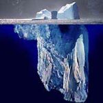 Représentation d'un ice-berg sur et sous l'eau
