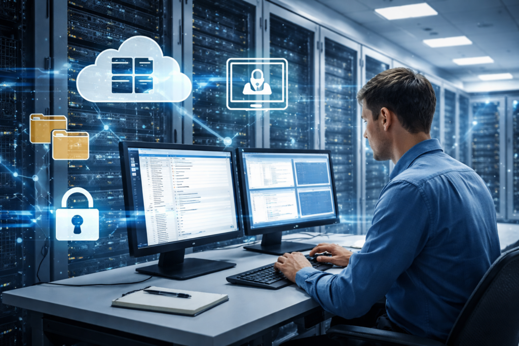 administrateur systèmes et réseaux qui gère des servers windows et un AD